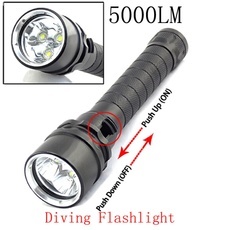 XM-L2 5000LM 100M Waterproof High Power White LED Diving Flashlight Black