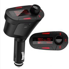 Remote Car MP3 Player Wireless FM Transmitter Modulator with USB SD/MMC Black (Red light)