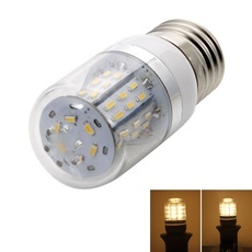 E27 5W 48 LED 3014SMD 3000-3500K Warm White Dimmable Light LED Corn Bulb with Transparent Lampshade (100-120V)