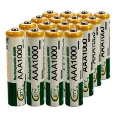 16pcs BTY AAA 1.2V 1000mAh Rechargeable Ni-MH Batteries