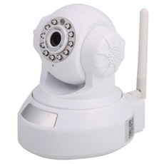 H.264 G.727 Video/Audio Wireless Wifi Plug-in TF Card IP Camera White
