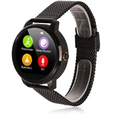V360 Waterproof Pedometer G-sensor Bluetooth 4.0 Smart Watch for iOS / Android Phone Black