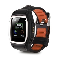 GT68 Outdoor GPS Compass Heart Rate Monitor Bluetooth Smart Watch Phone Black & Orange
