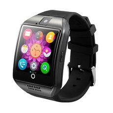 Q18 1.54'' Curved Screen MTK6260A Bluetooth 3.0 SIM Card Smart Watch for Android & iOS Black